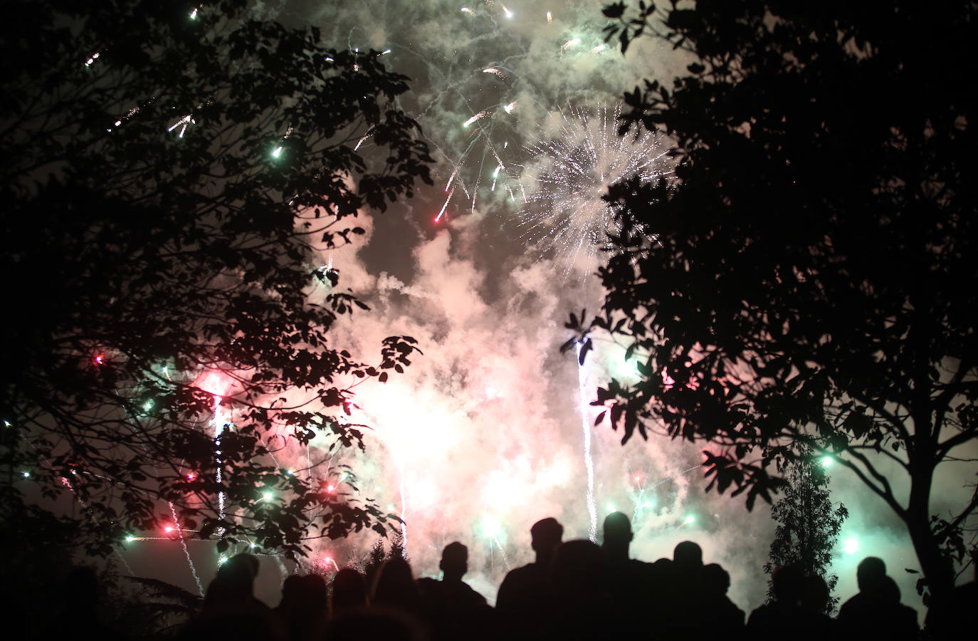 Miles de ovetenses acudieron al parque de Invierno para cumplir con la tradición y disfrutar a medianoche de 4.327 unidades de pirotecnia.