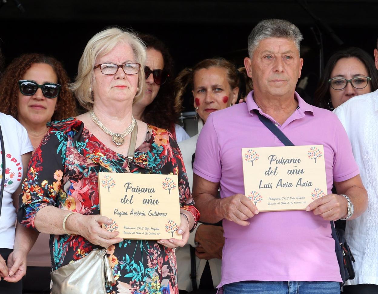 Regina Acebrás y Luis Ania, Paisanos del Año de El Cristo. 