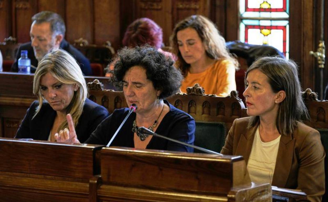 Intervención de la consejera de Cultura Berta Piñán en la Junta General este martes.