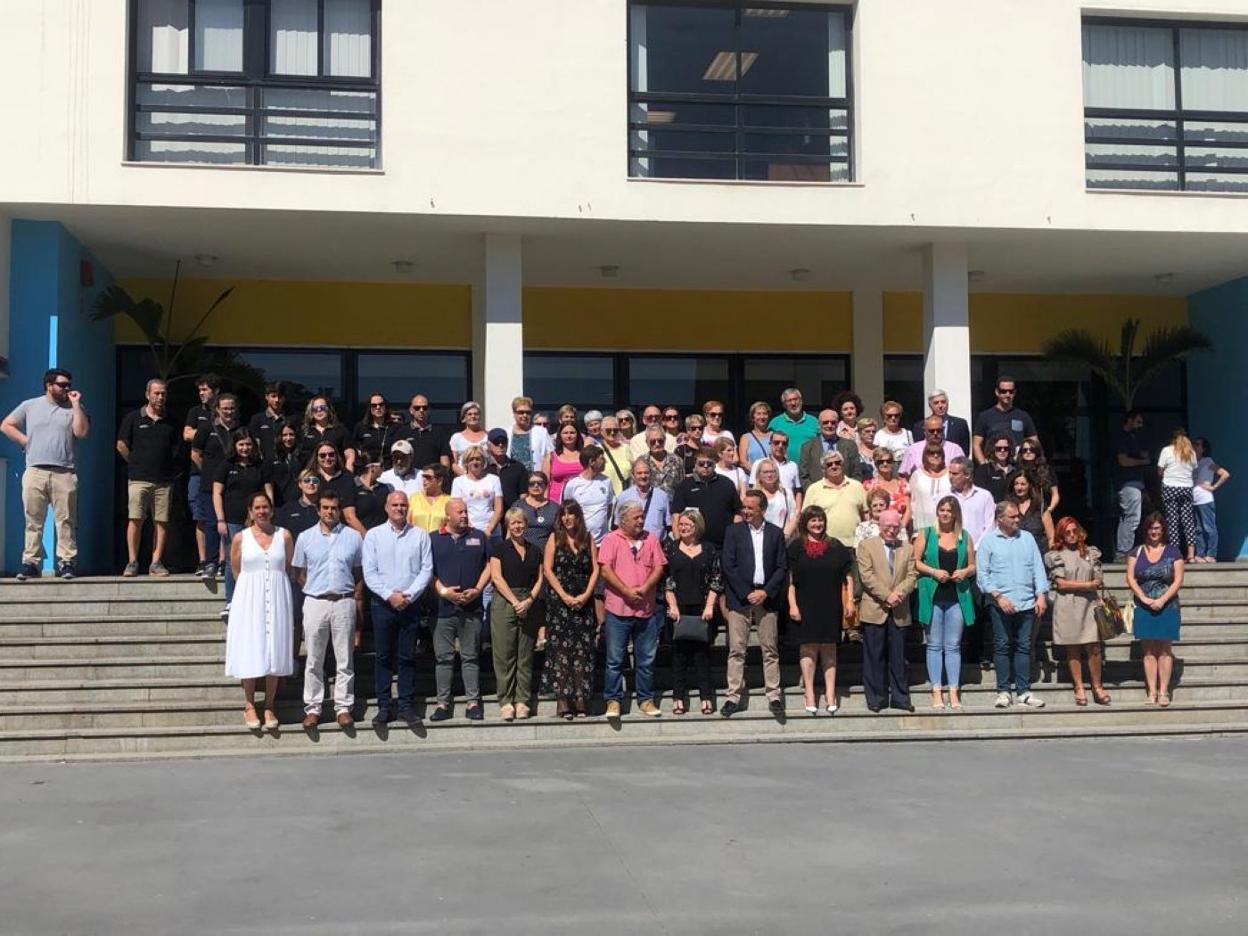 La delegación de Carreño en la visita a Málaga. 