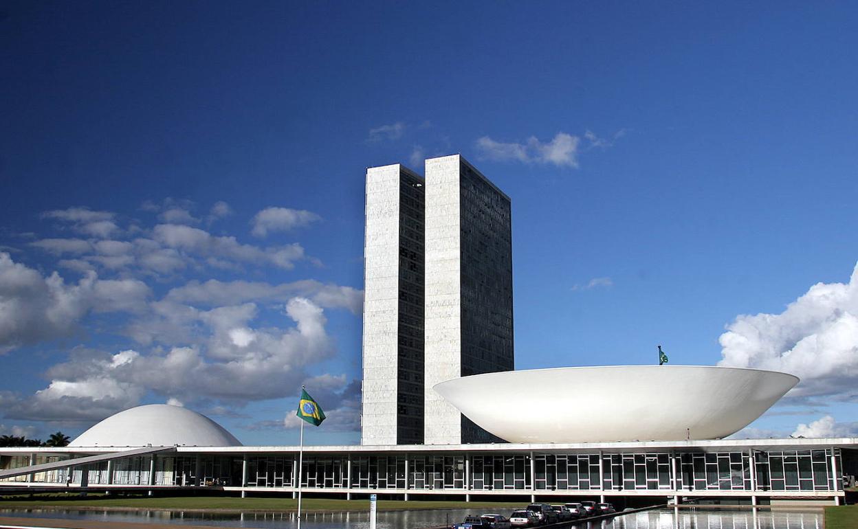 Vista del Congreso brasileño en brasilia.