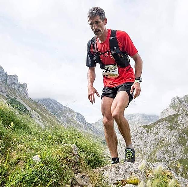 Xuan Calderón en Picos de Europa, en plena Traveserina 2019. 