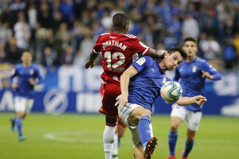 El conjunto de Javi Rozada consiguió un punto ante el Almería en el Carlos Tartiere. 