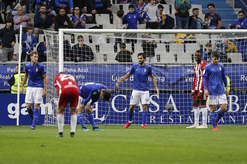 El conjunto de Javi Rozada consiguió un punto ante el Almería en el Carlos Tartiere. 