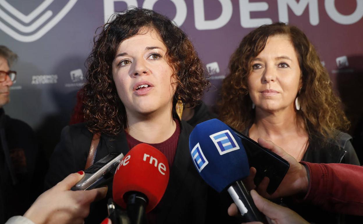 Sofía Castañón, en el acto de inicio de campaña de Unidas Podemos.