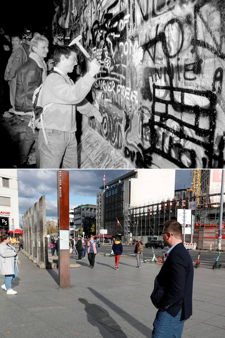 Al cumplirse treinta años de la caída del muro de Berlín, estas imágenes muestran cómo eran entonces y cómo son ahora algunos de los lugares más emblemáticos de la ciudad.