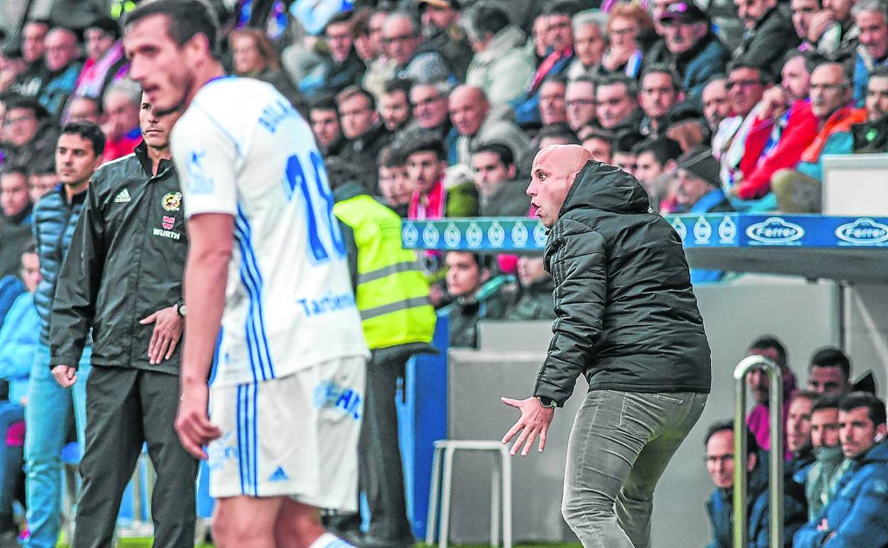 Javi Rozada en el encuentro de Huesca.