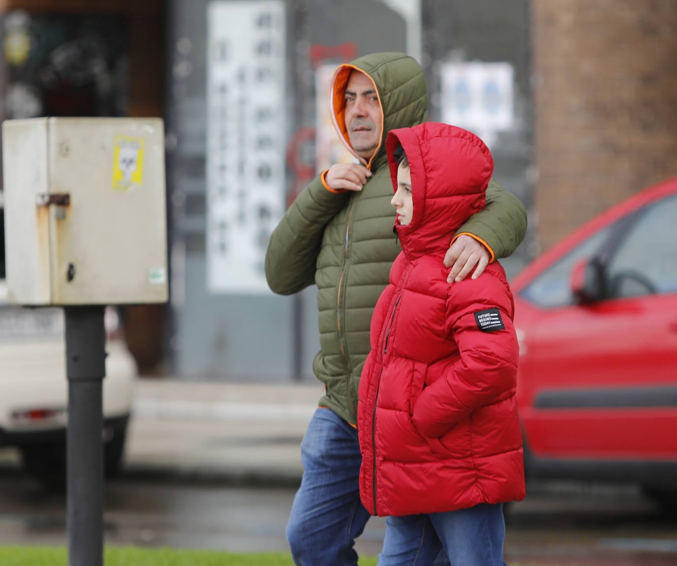 Fuertes lluvias y vientos en Gijón