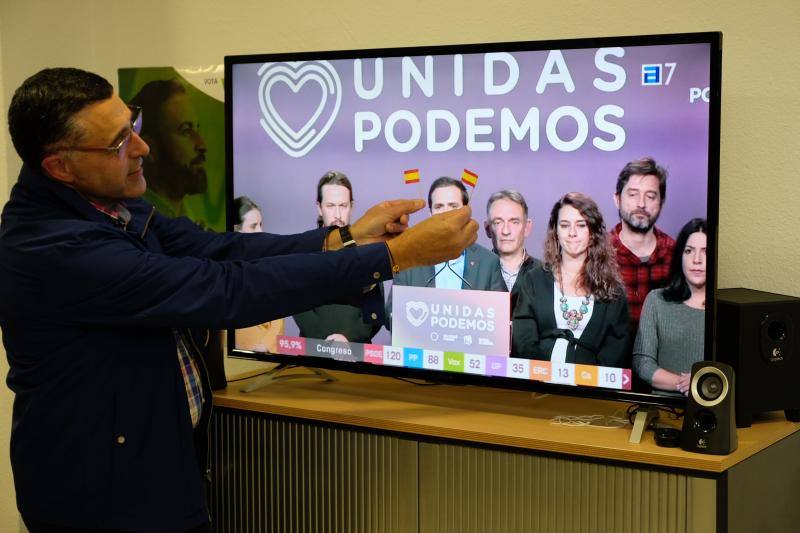 Alegría indisimulada en algunas sedes, caras largas en otras. Los resultados de las elecciones generales de este 10 de noviembre han dejado luces y sombras en los principales partidos de Asturias.