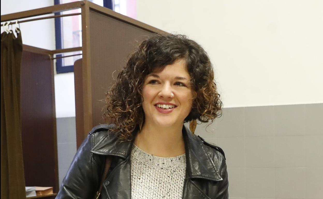 Sofía Castañón, el domingo, momentos antes de votar.