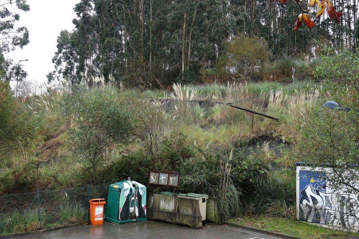 Desprendimiento de tierra en la zona de Los Porqueros, en la villa de Ribadesella. 