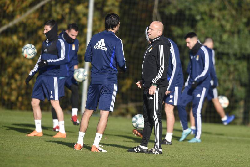 Entrenamiento del Real Oviedo este miércoles.