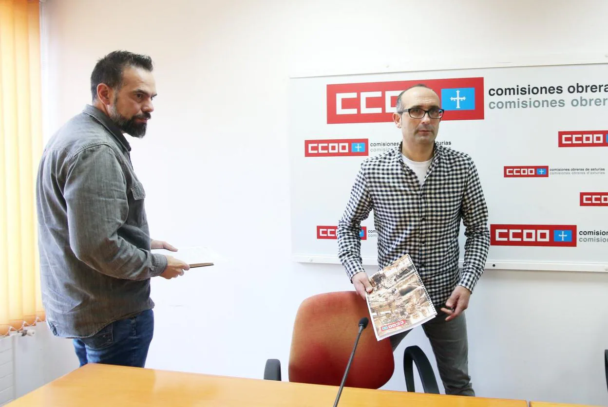 José Manuel Zapico y Damián Manzano, instantes antes de la rueda de prensa. 