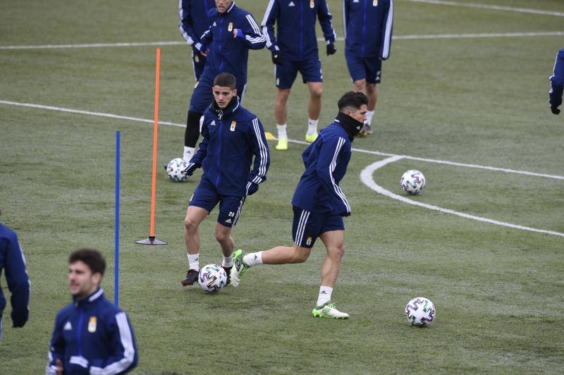 Los azules han preparado este martes el partido de Copa del Rey que disputarán el miércoles contra el Badalona. 