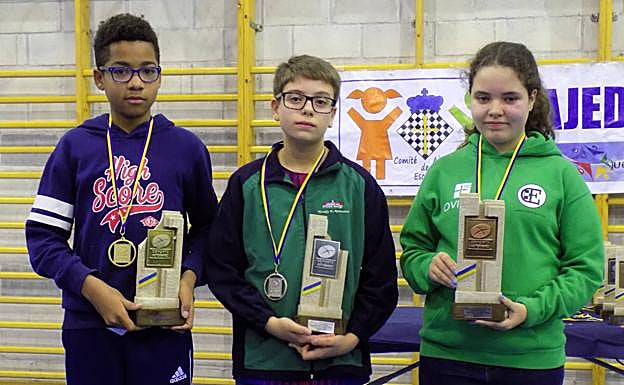 Aitor Siscar, Iván Patón y Paula Martínez, podio 14 