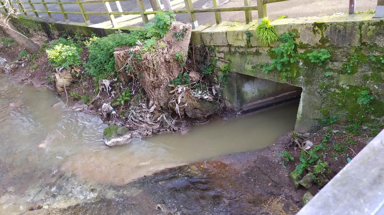 Vertido de aguas residuales al río Arlós procedentes del colector de Las Vegas. 