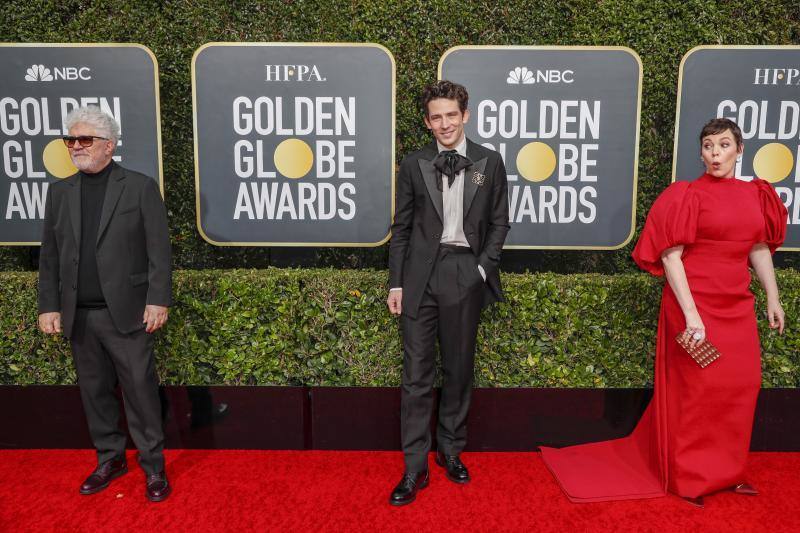 Los españoles Antonio Banderas, Pedro Almodóvar y Ana de Armas, entre los presentes en la ceremonia de los Globos de Oro. 