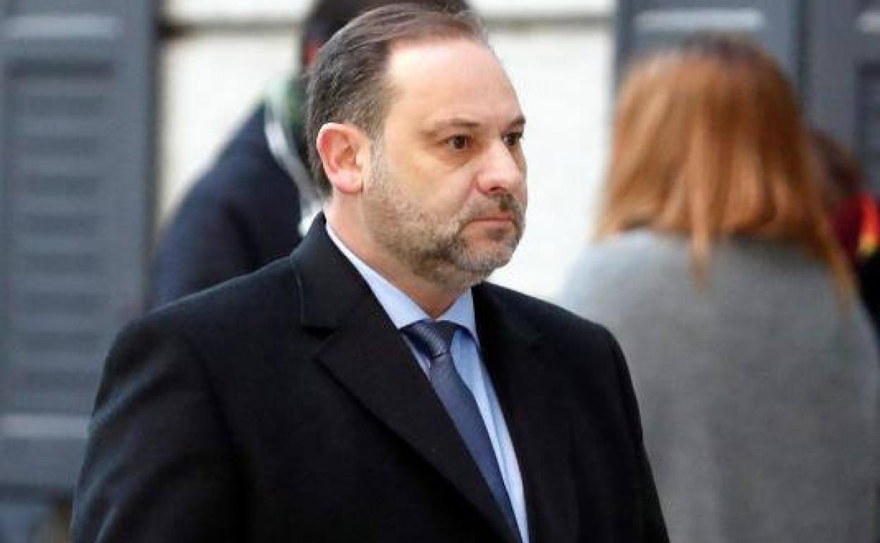 José Luis Ábalos, esta mañana en la sesión de investidura de Pedro Sánchez. 