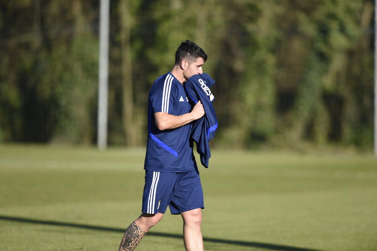 Berjón, en la sesión de ayer en El Requexón. 