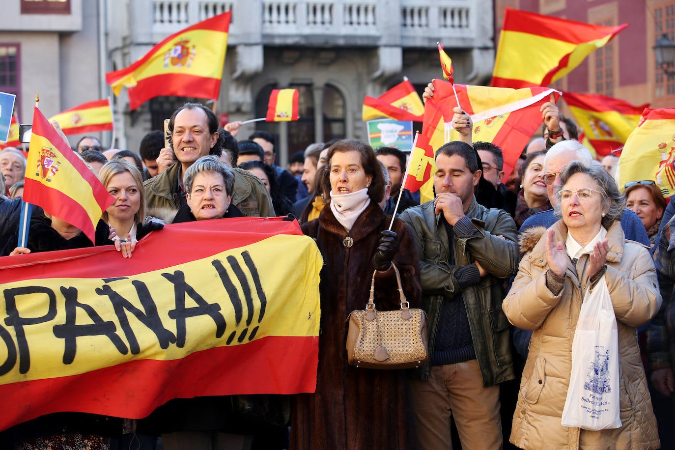 Los actos, convocados por  la plataforma 'España Existe' en diversos Ayuntamientos, contó en la capital del Principado con la presencia del diputado de Vox Asturias en el Congreso José María Figaredo, quien leyó un manifiesto. También estuvo el diputado de la formación en la Junta Ignacio Blanco, y con el concejal de Oviedo Hugo Huerta. 