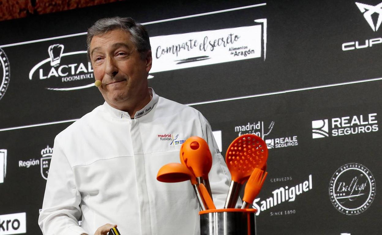 El chef Joan Roca (El Celler de Can Roca), durante su ponencia sobre Cocina sotenible. 