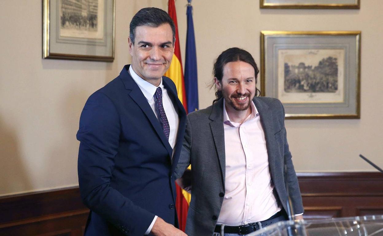 Pedro Sánchez y Pablo Iglesias. 