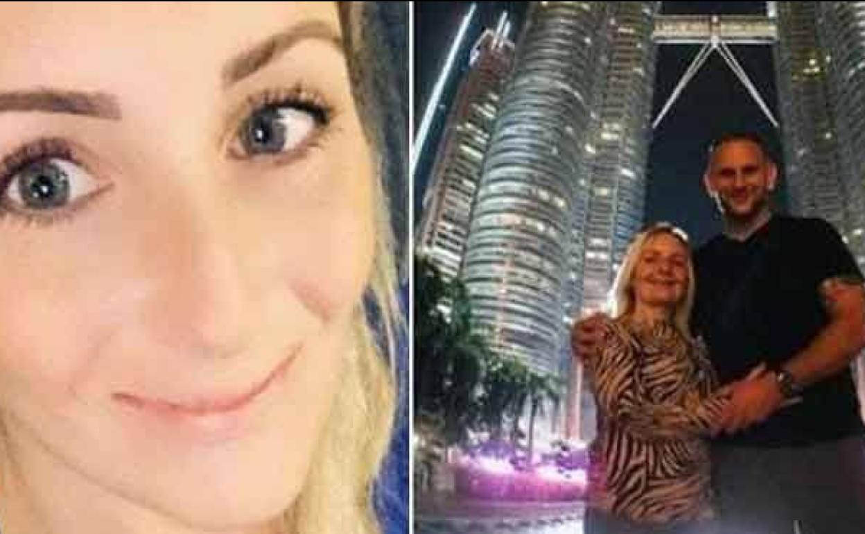 Lauren, a la izquierda, y su madre y su exmarido a la derecha. 