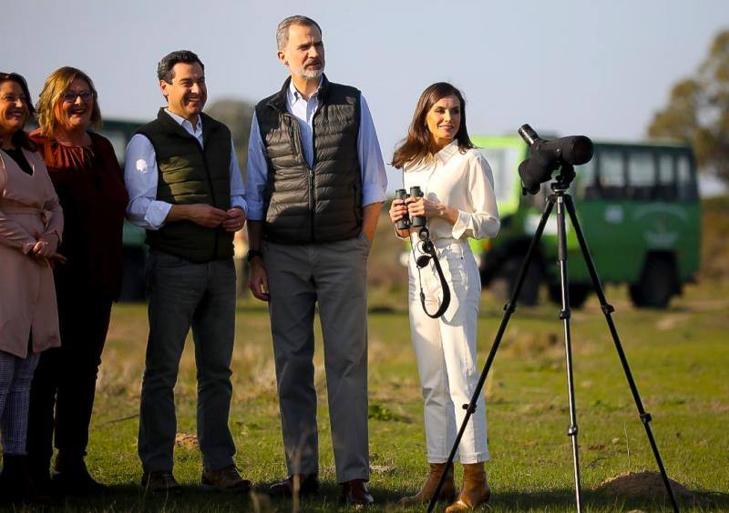 Los Reyes de España, Felipe VI y Doña Letizia, han presidido este viernes en el teatro Salvador Távora de Almonte (Huelva) el congreso científico de clausura de la conmemoración del 50 aniversario del Parque Nacional de Doñana. 