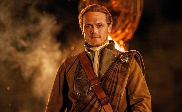 Sam Heughan en el papel que le ha dado la fama, el del soldado escocés Jamie Fraser. Con esta imagen ha celebrado en Instagram sus primeros dos millones de seguidores.