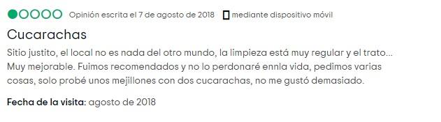 La crítica de un cliente 