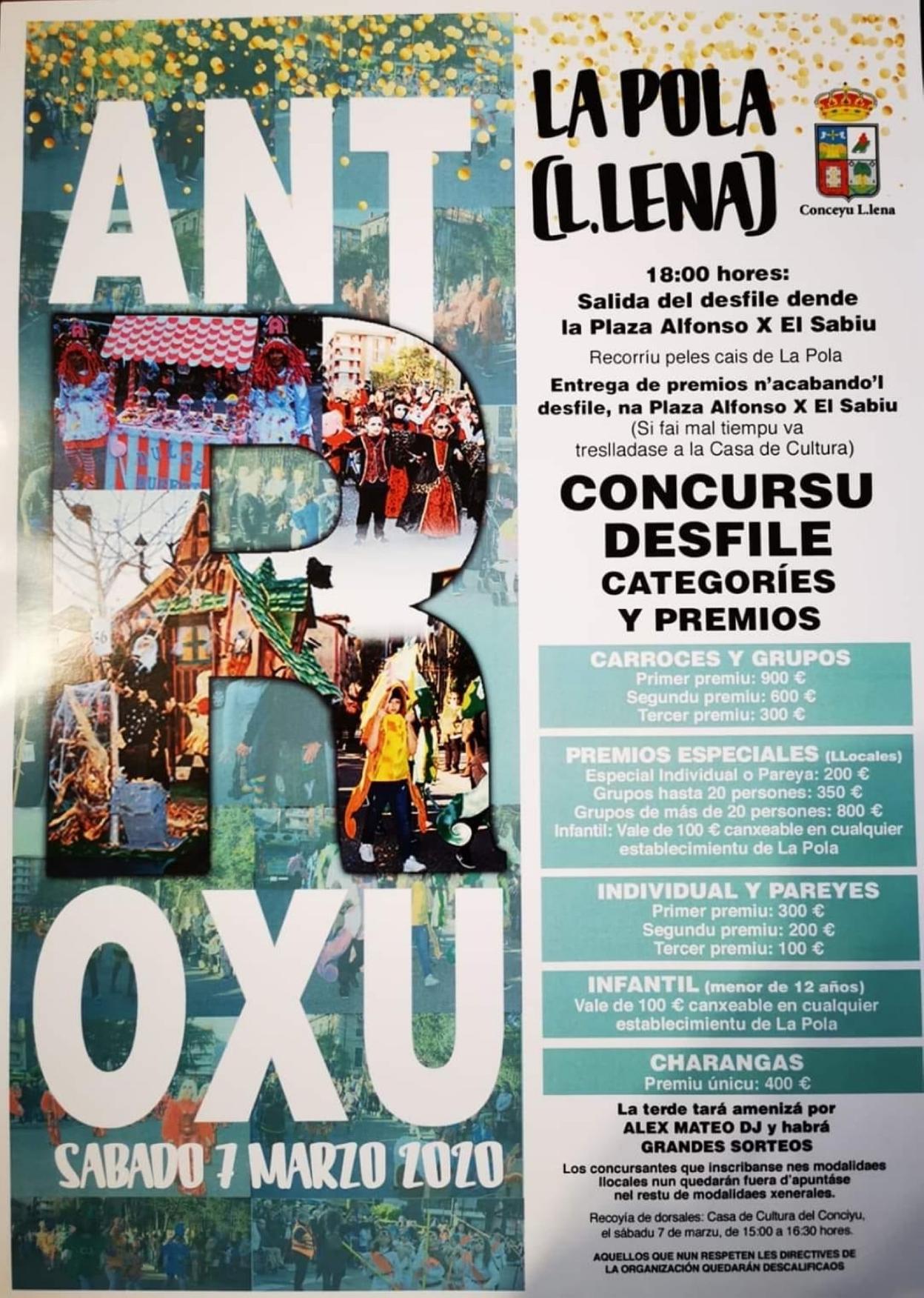Cartel anunciador del antroxu en Lena. 
