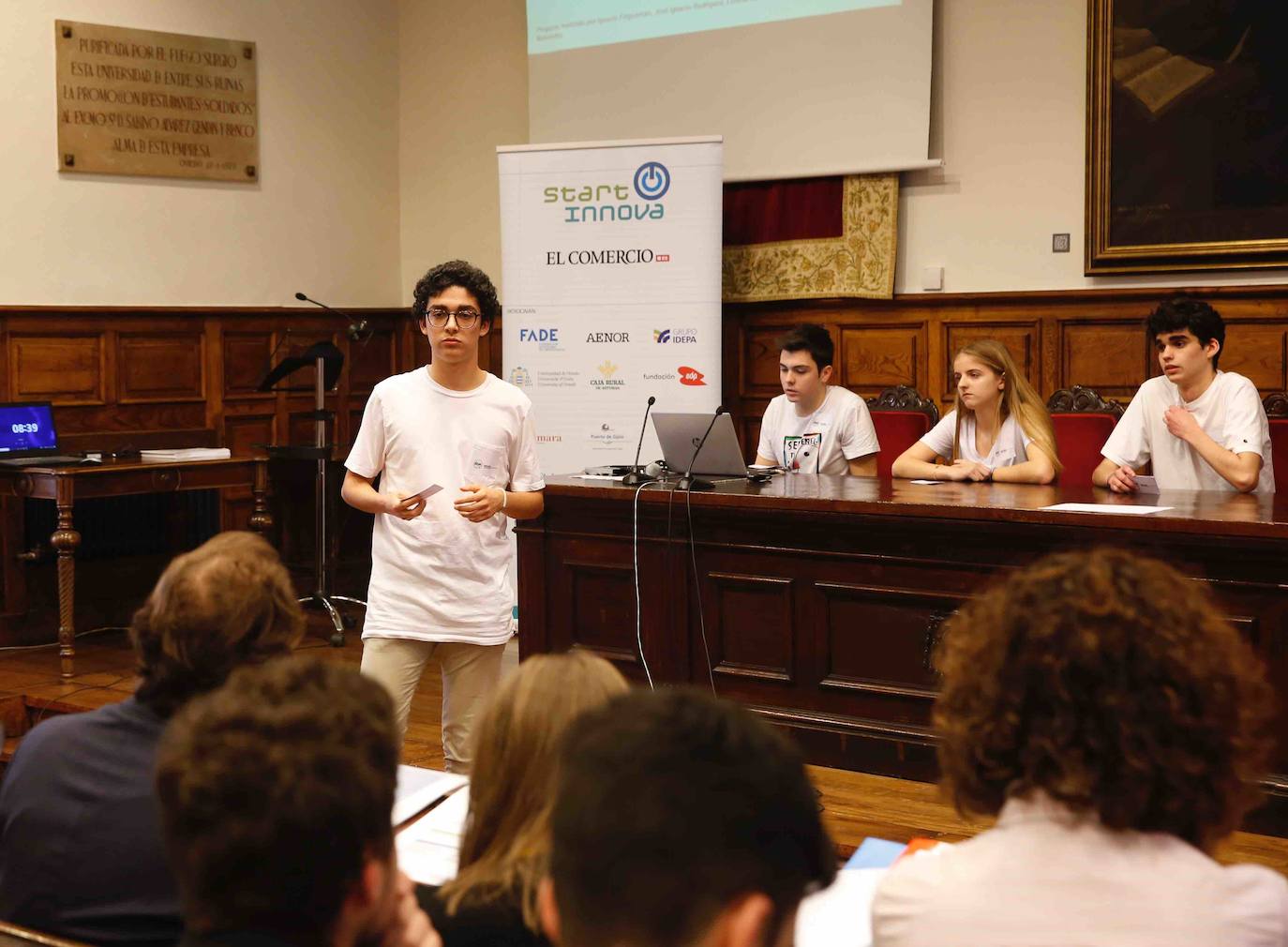 El programa de fomento de la cultura emprendedora organizado por EL COMERCIO selecciona a los ganadores de su séptima edición en el Edificio Histórico de la Universidad de Oviedo