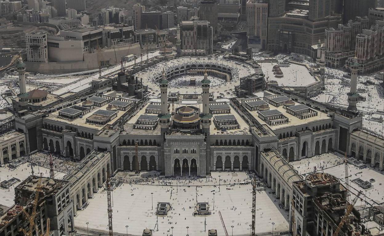 Vista aérea de la Gran Mezquita de La Meca.