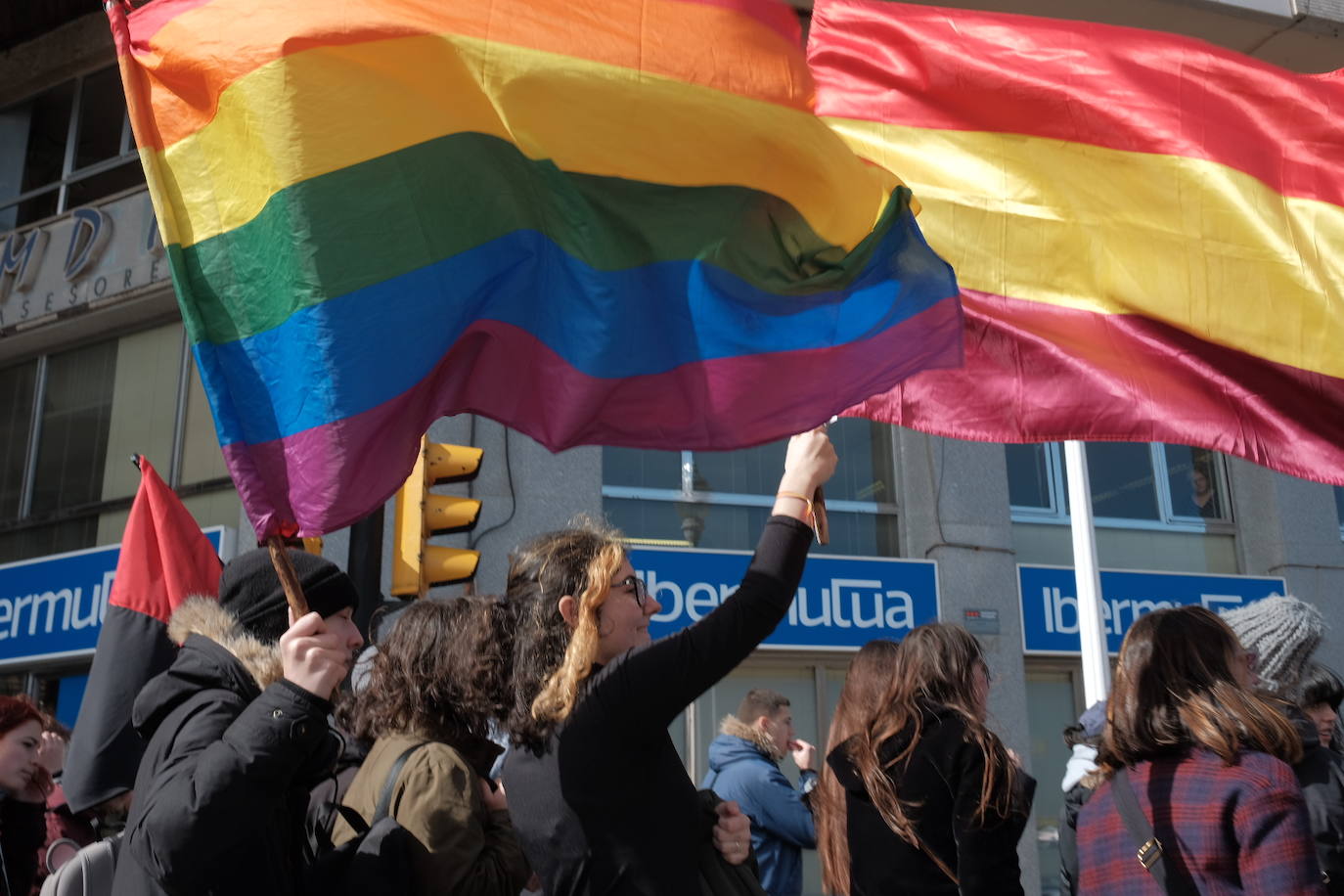 Alumnos de institutos y universidades de la región se concentran con motivo del 8-M en contra del pin parental y por el cese de la violencia que ya se ha cobrado la vida de 22 mujeres en lo que va de año