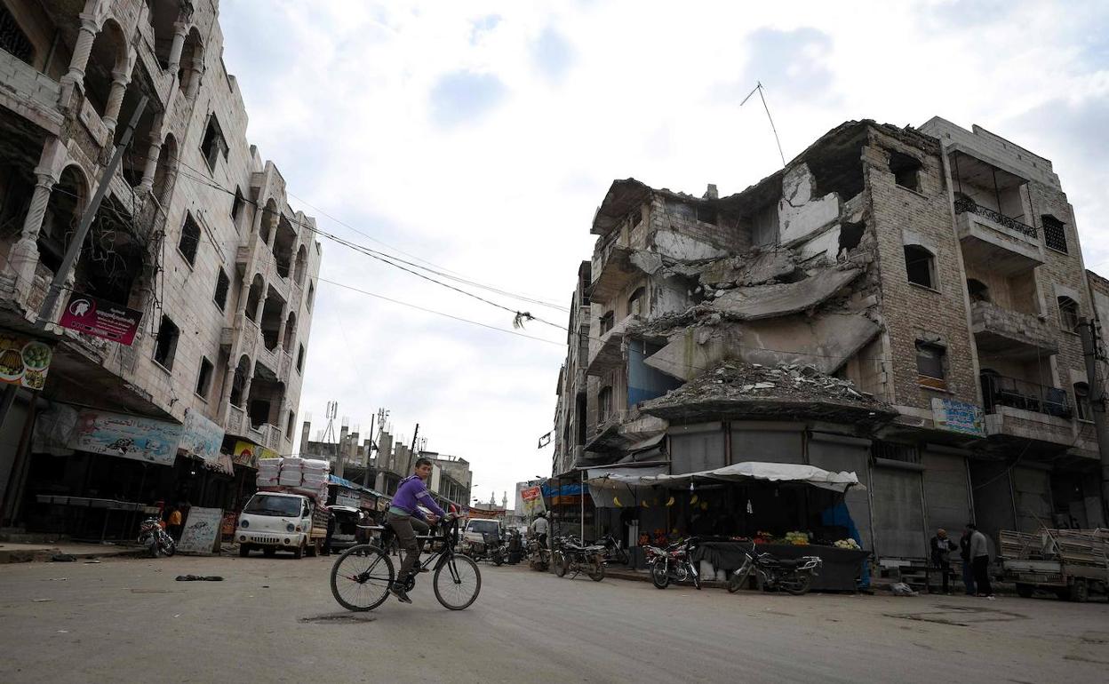 Una de las calles de Idlib. 