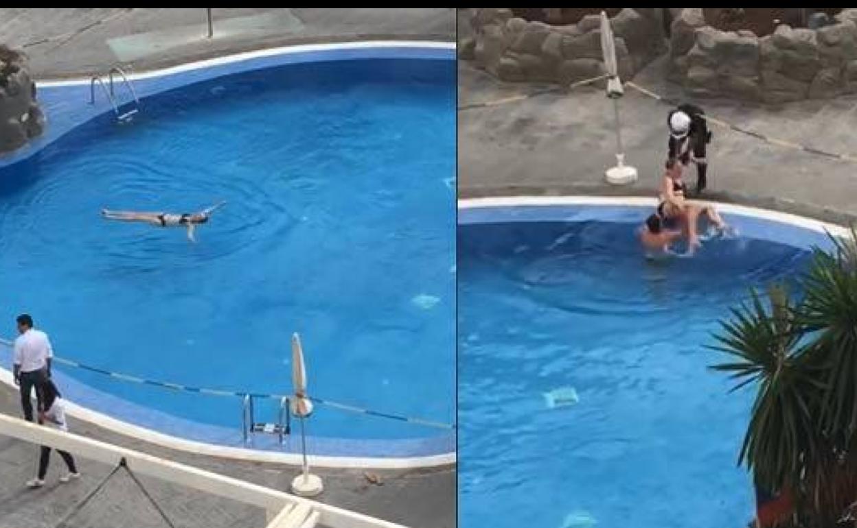 Coronavirus | Detenida una mujer que estaba en la piscina de un hotel de Tenerife y no quería salir