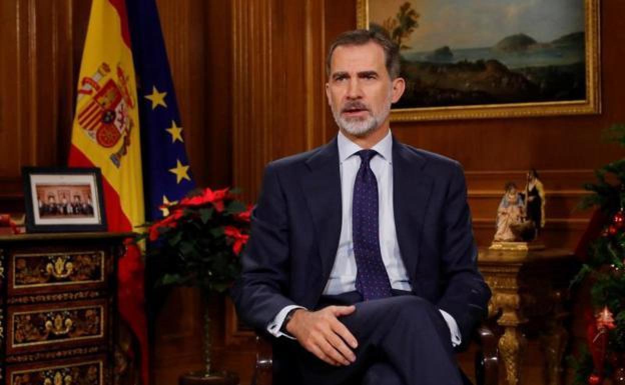 El rey Felipe VI, durante el último discurso de Nochebuena.