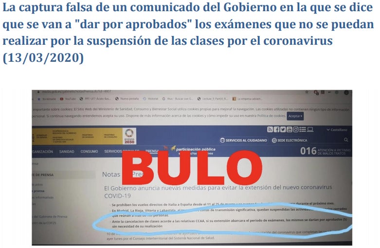 El Gobierno no va a dar por aprobados los exámenes que no puedan realizarse por la suspensión de clases por el Covid-19.