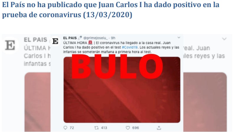 No, hasta el momento Juan Carlos I no ha dado positivo en la prueba del Covid-19. 