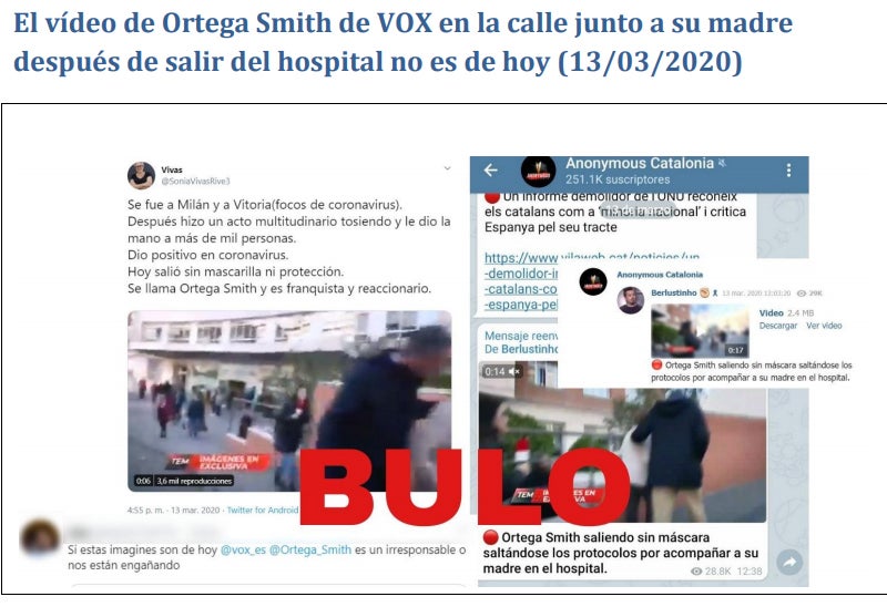 El vídeo de Ortega Smith por la calle es te antes de que se conciera su positivo por coronavirus. 