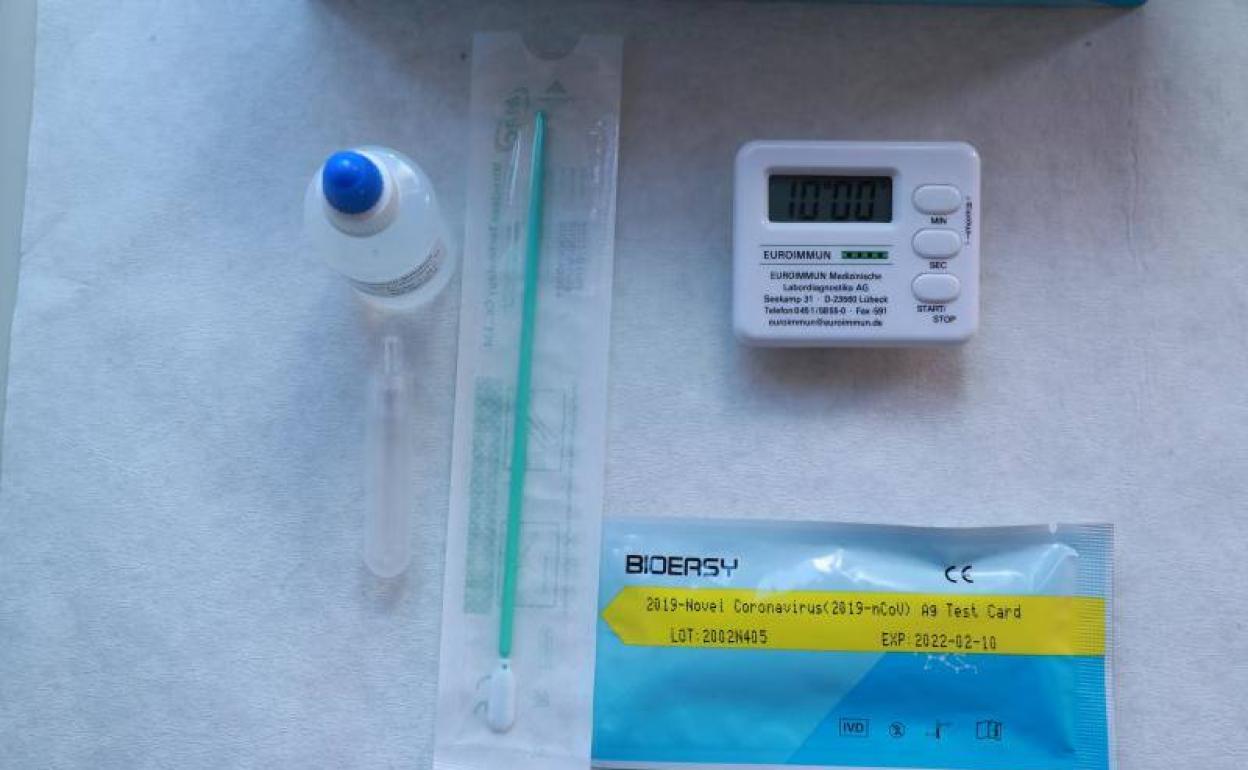 Material para realizar un test rápido 