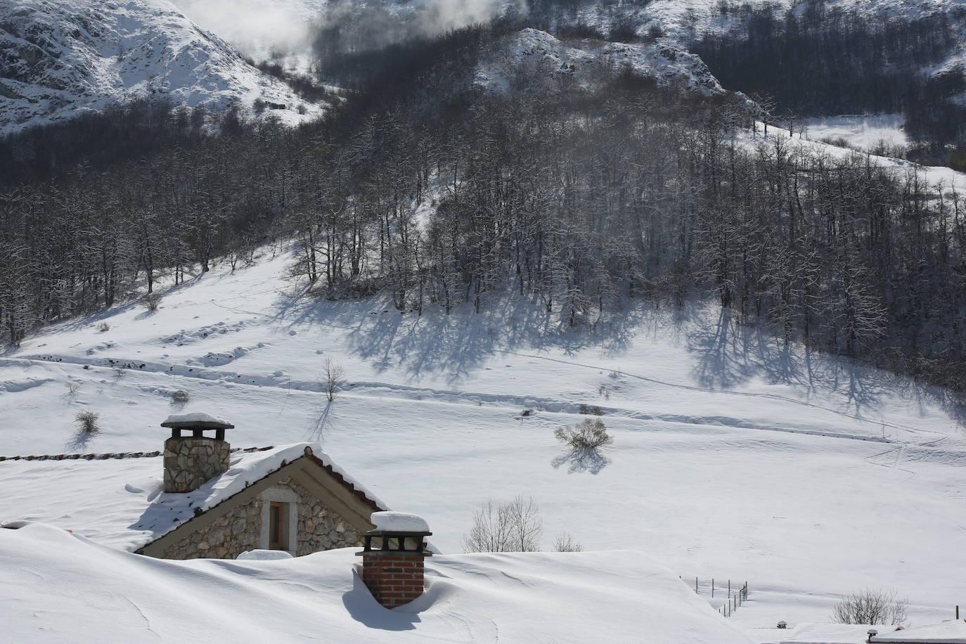 La recién estrenada primavera deja en la región una de esas nevadas que invitan a disfrutar del paisaje. Pese a que la mayoría de los asturianos la han vivido desde el confinamiento por el coronavirus, EL COMERCIO les invita a hacer un recorrido por las mejores estampas blancas de la región. 