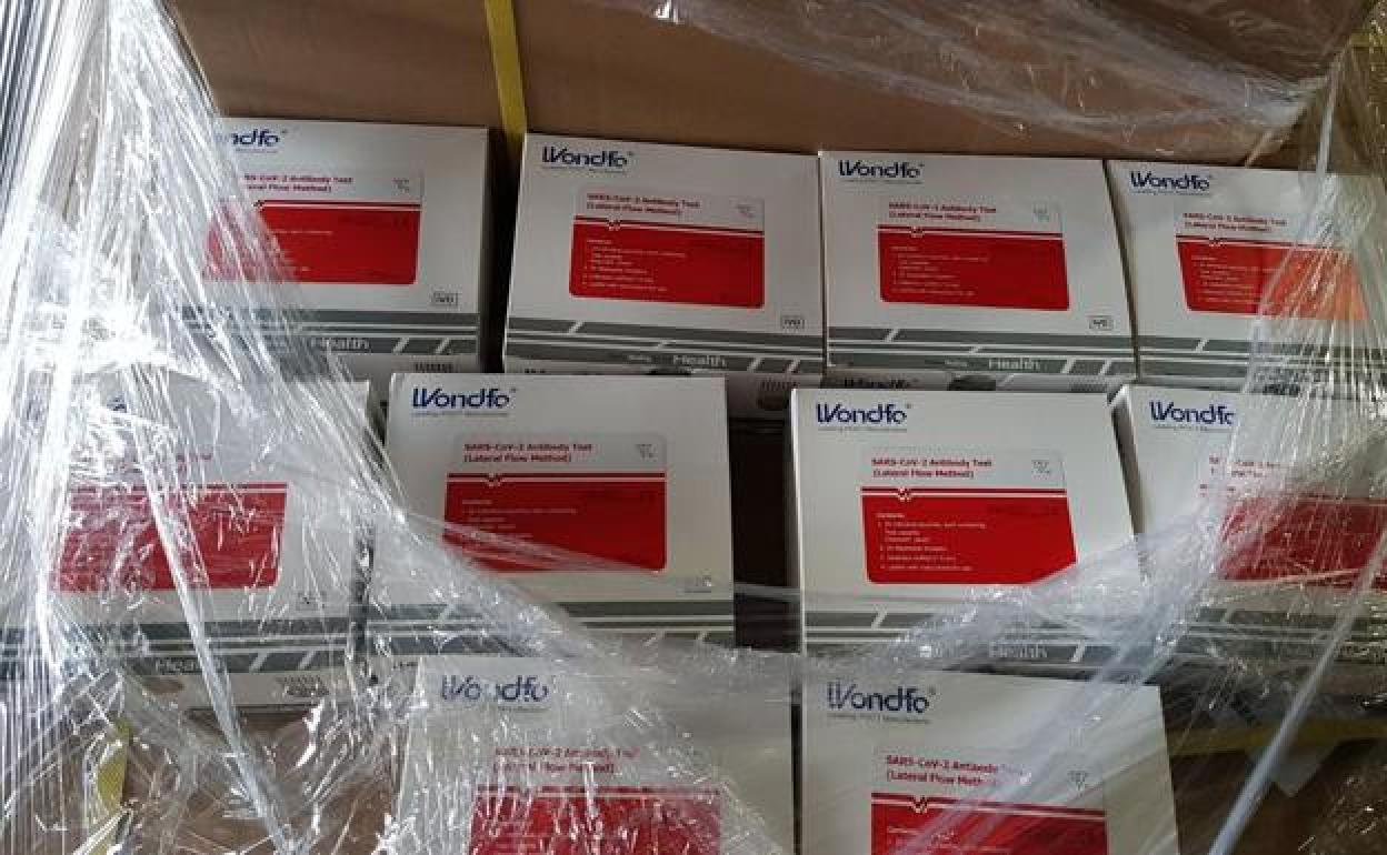 Test rápidos enviados a Asturias por el Gobierno central. 