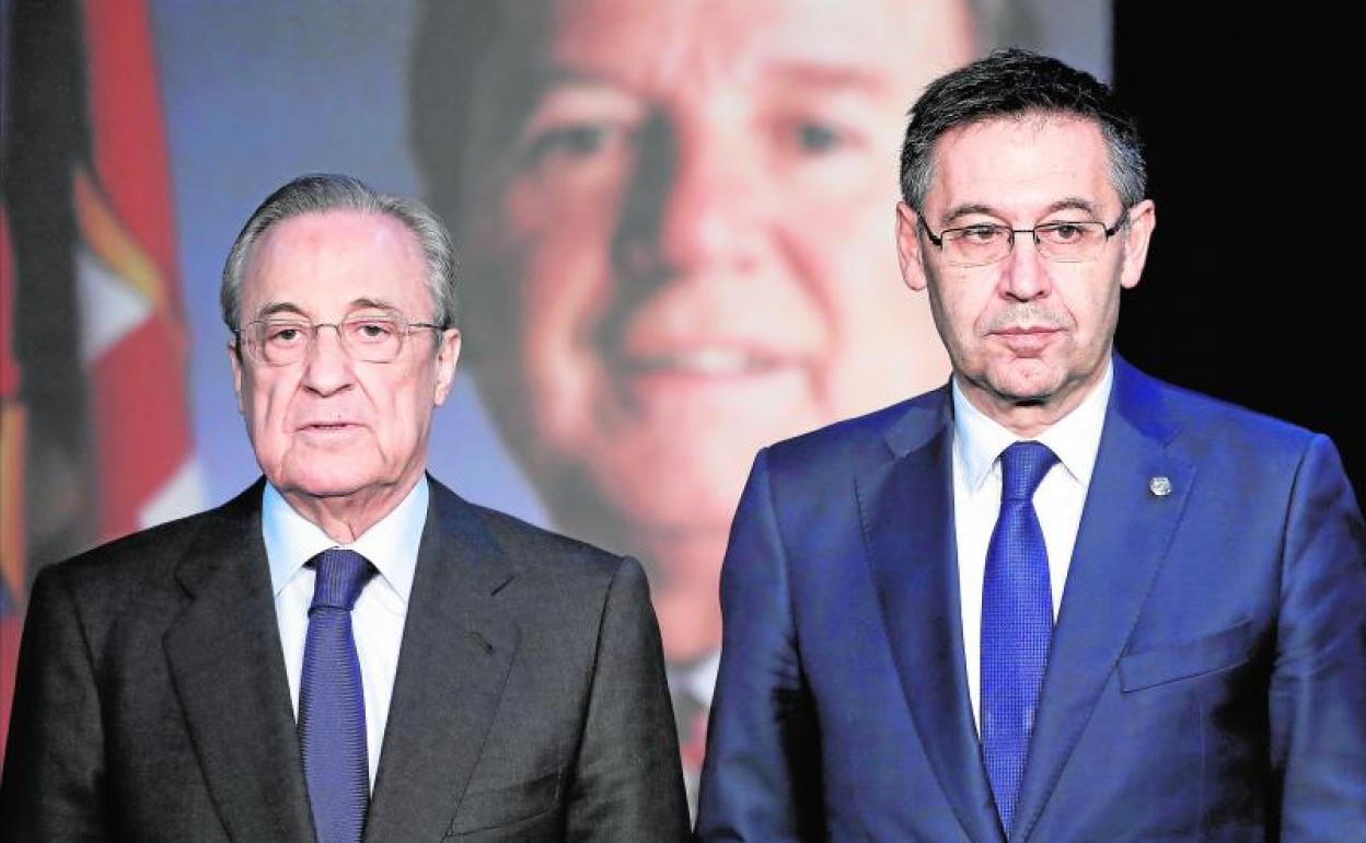 Josep Maria Bartomeu, junto a Florentino Pérez. 