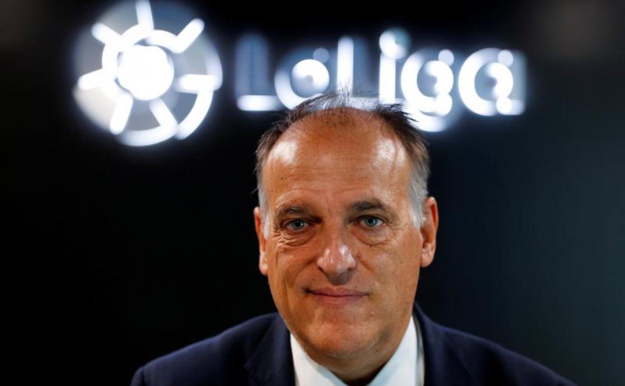 El presidente de Liga, Javier Tebas. 