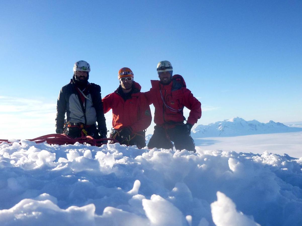 En la cima del Cerro Torre (3.128 m).