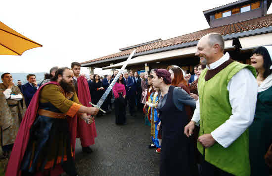 Los exconxuraos en el acto de entrega de premios y clausura de la asamblea general de la Asociación de Hostelería y Turismo en Asturias (Otea) de 2019. 
