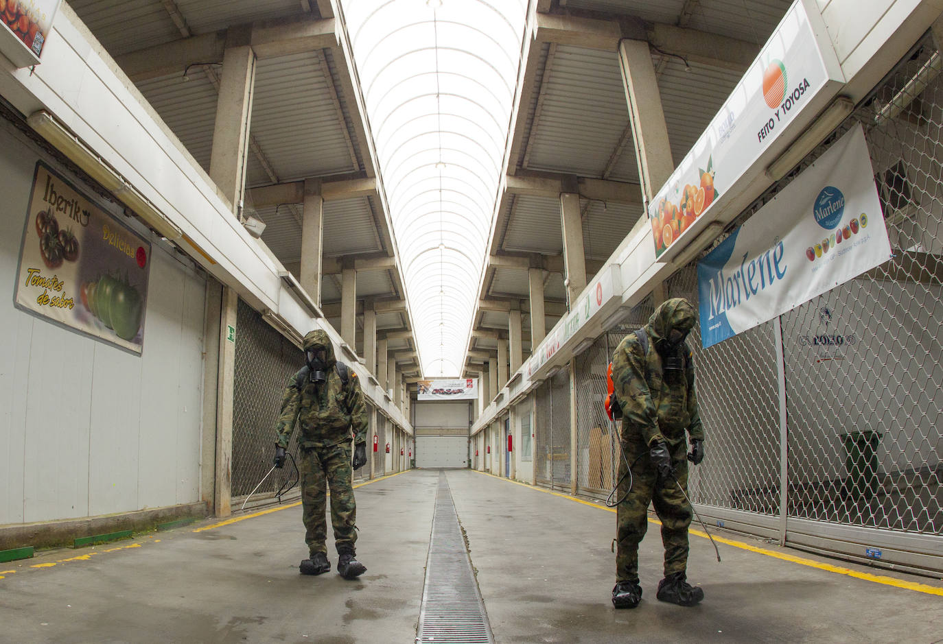 Desde que se decretó el estado de alarma en todo el territorio nacional por la pandemia del coronavirus, los militares han desarrollado labores de limpieza y desinfección alrededor de todo el Principado de Asturias. 