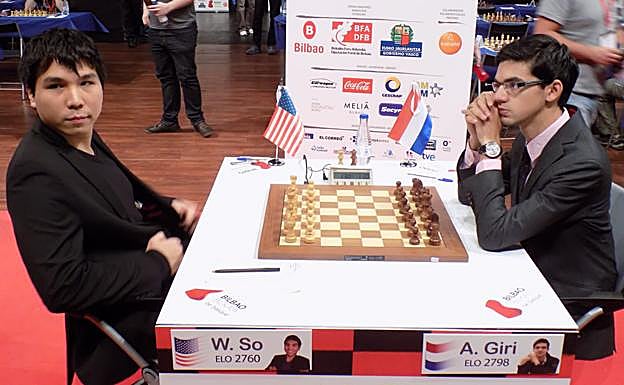 Wesley So y Anish Giri en Bilbao. 