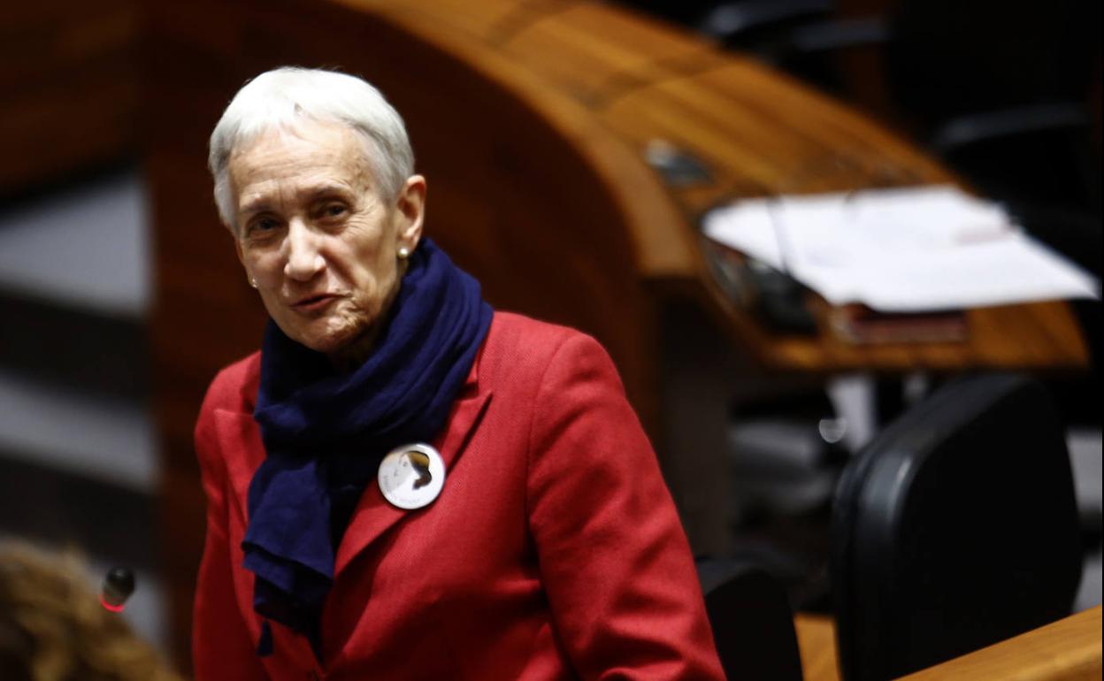 La consejera de Educación, Carmen Suárez, en una intervención en la Junta General.